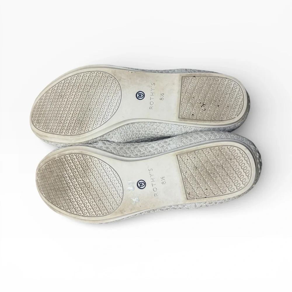 Rothy’s the square white honeycomb salt flat shoes 8.5